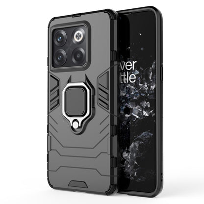 Magnetic ring phone case with TPU bumper, black finish, for phone model with camera cutouts.