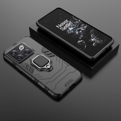 Magnetic ring phone case with TPU bumper, navy blue finish, with camera openings and ring holder.