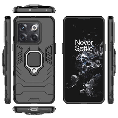 Magnetic ring phone case set with TPU bumper, black, showing front, back, and side openings.