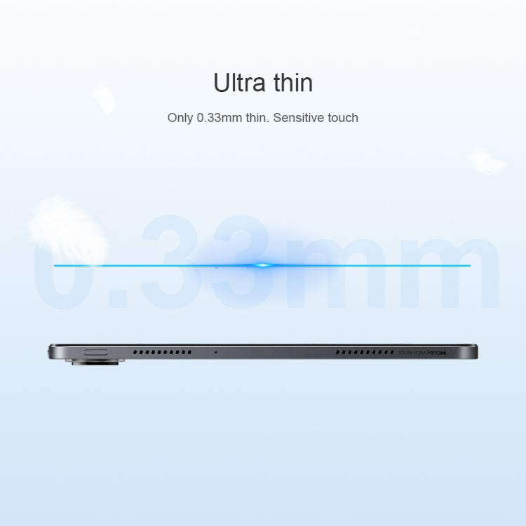 Ultra-thin tempered glass screen protector film on tablet side