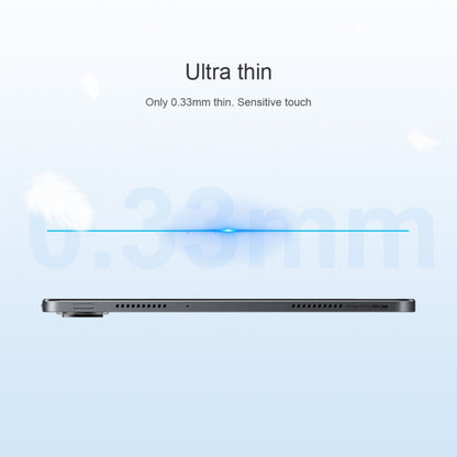 Ultra-thin tempered glass screen protector film on tablet side
