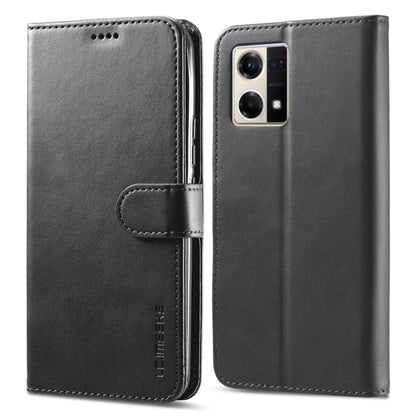 Black horizontal flip leather phone case with stitched flap and camera opening