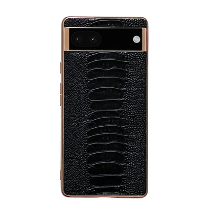 Black genuine leather phone case with embossed alligator pattern, camera cutouts