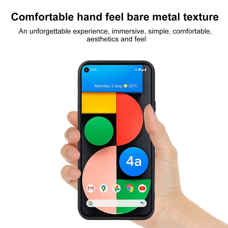 TPU phone case for Google Pixel 4a 5G, black case on phone held in hands