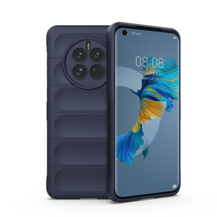 Dark blue TPU flannel phone case with camera ring cutout for Huawei Mate 50 Pro
