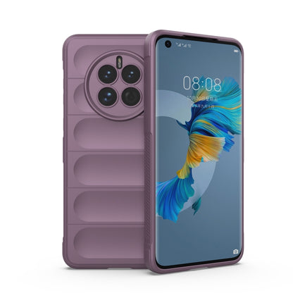 Purple TPU flannel phone case with camera ring cutout and raised side grips