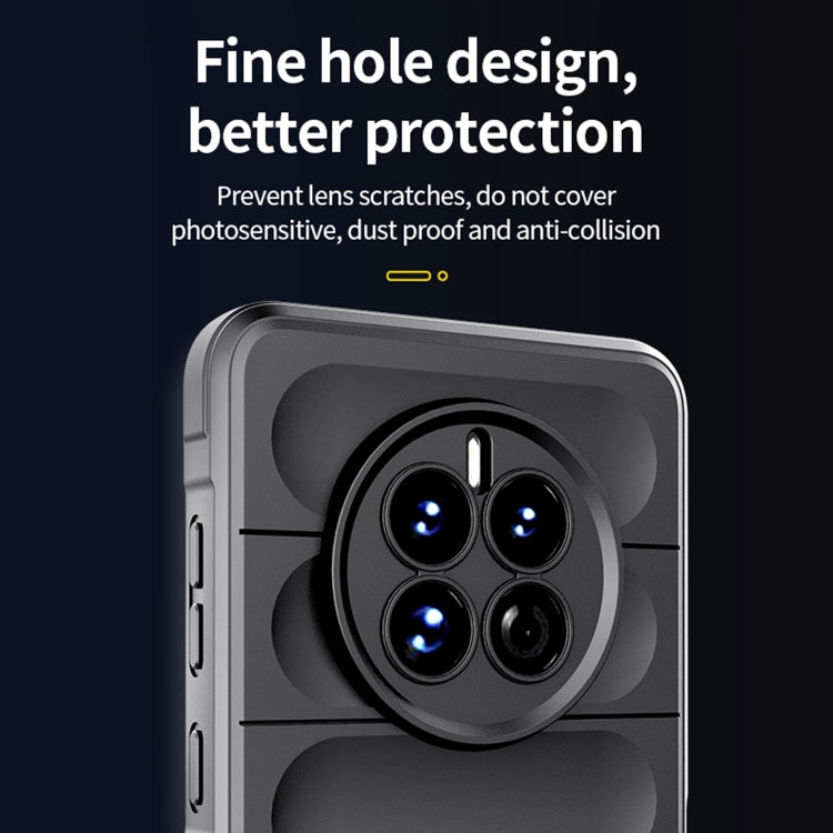Dark TPU phone case with camera lens cutout and protective raised edges