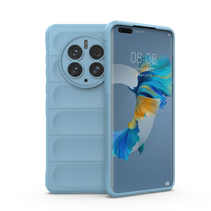 Light blue TPU flannel phone case with camera ring cutout for Huawei Mate 50 Pro