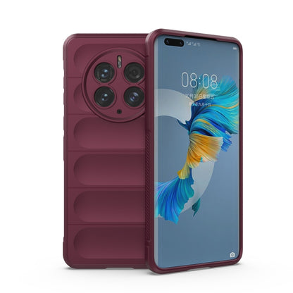 Dark red TPU flannel phone case with camera ring cutout and protective bezel