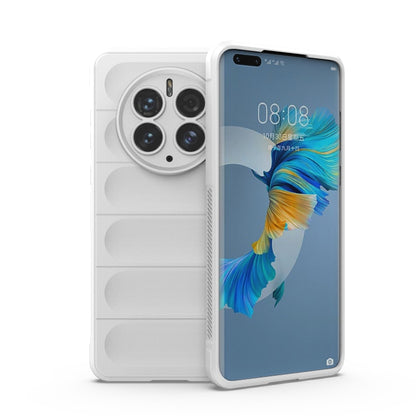 White TPU flannel phone case with camera ring cutout and side port openings
