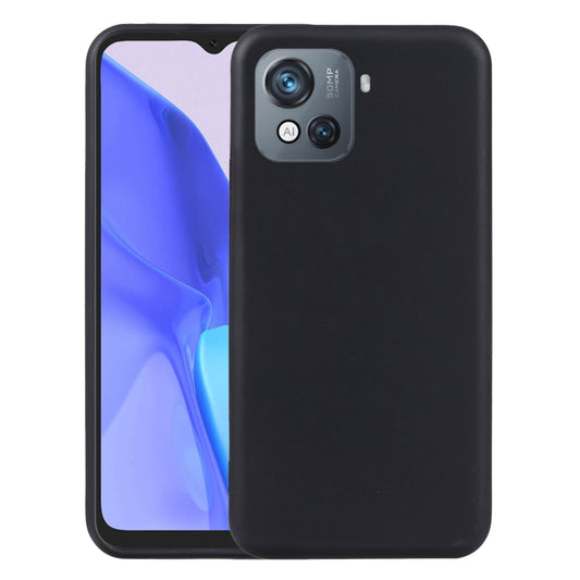 Black TPU phone case with raised edges and camera cutout on back