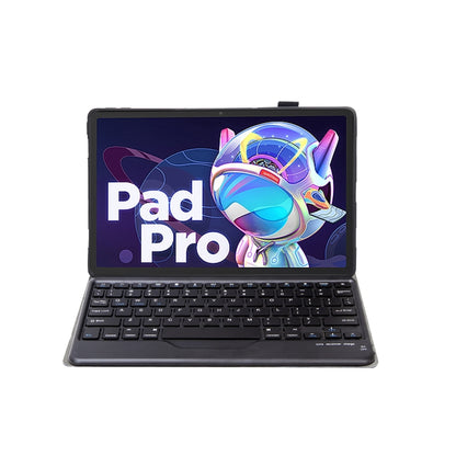 Black Bluetooth keyboard case with foldout keyboard for iPad Pro, front view