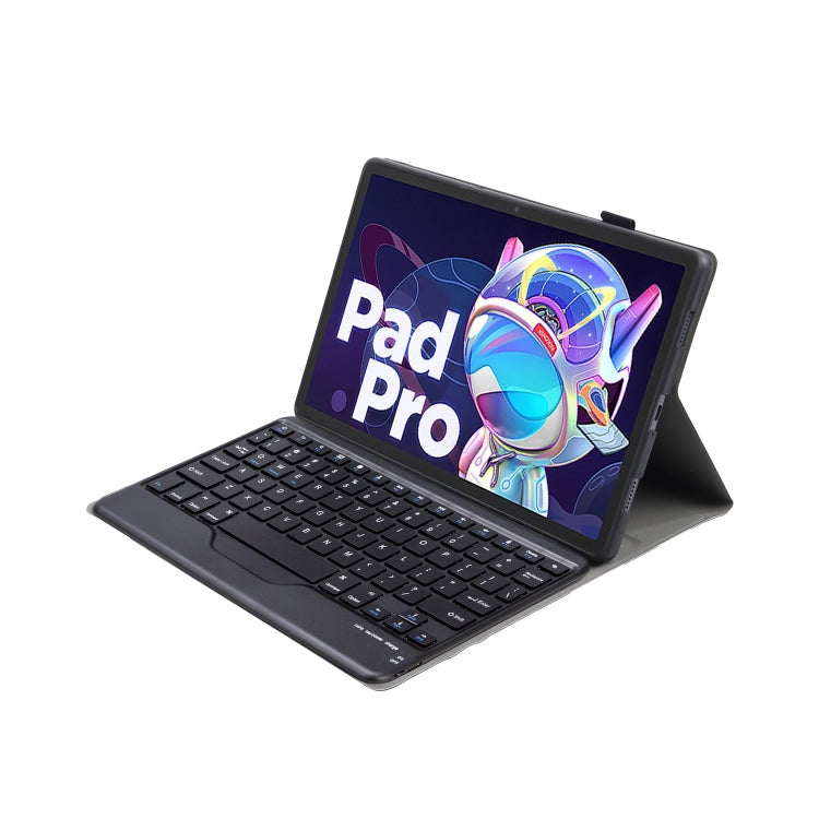 Bluetooth keyboard case with foldup cover and built-in keyboard, angled view