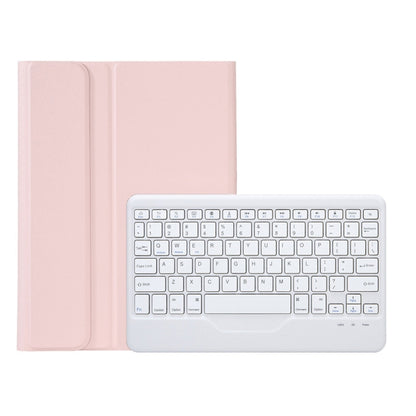 Pink leather-style Bluetooth keyboard case with detachable-style folio cover and keyboard