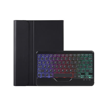 Black folio Bluetooth keyboard leather case with tri-color backlit keys