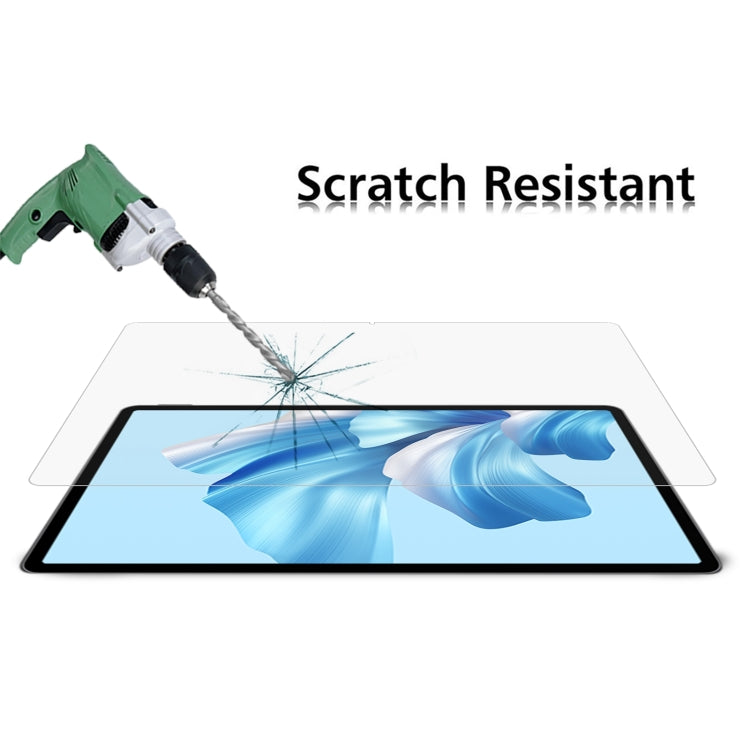 Scratch-resistant tempered glass screen protector film with impact and glass-shield graphic