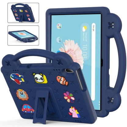 Children's EVA tablet case with built-in kickstand, dark blue, cartoon animal pattern