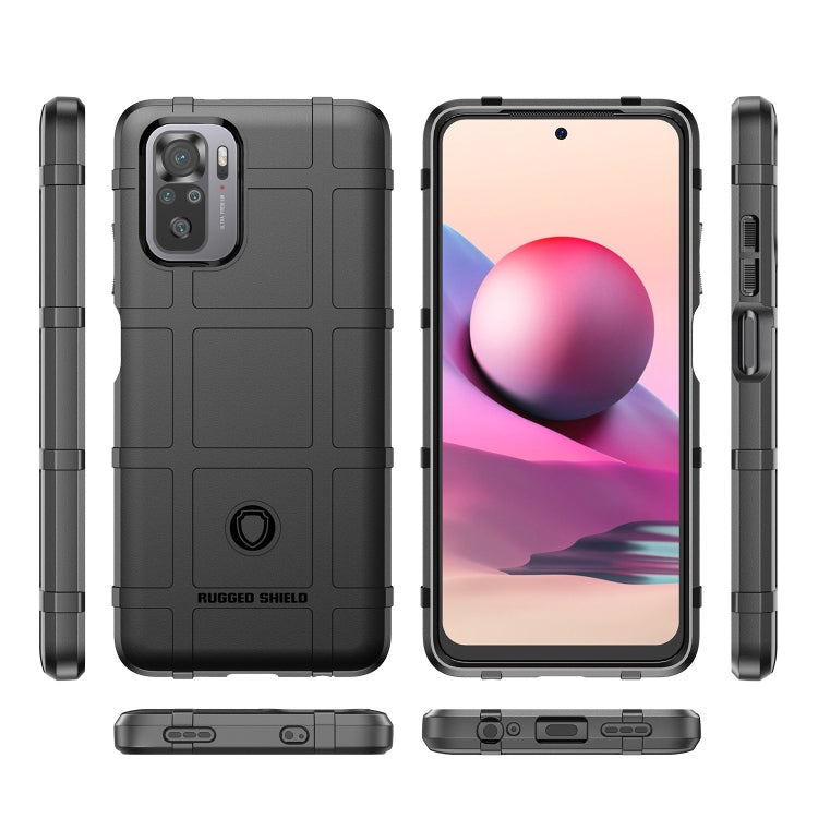 Black rugged phone case shown front and back with side button covers