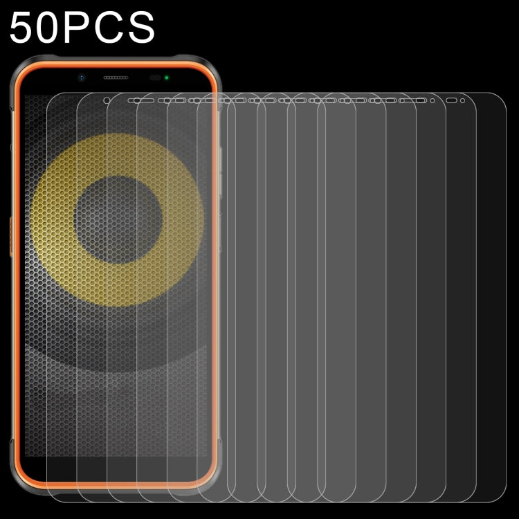 Tempered glass screen protector set, 50-pack, clear shield with curved edges