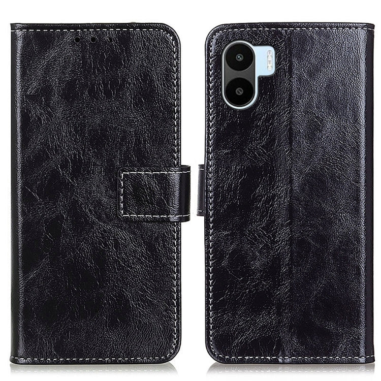 Black textured leather phone case set showing front flap and back