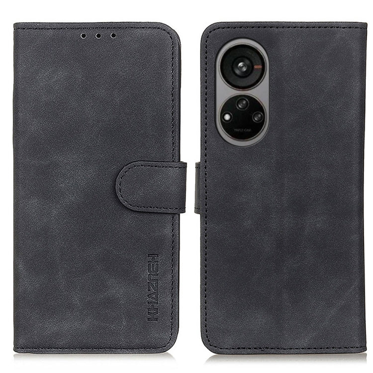 Dark gray leather folio phone case with flip cover and camera cutout