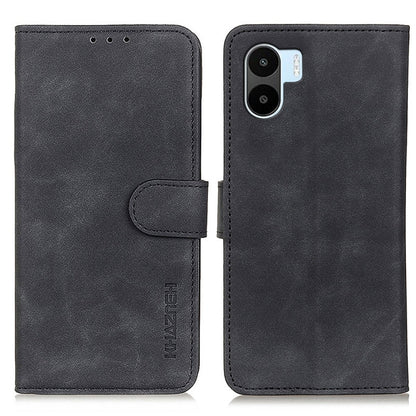 Dark gray leather folio phone case with flip cover and camera cutout