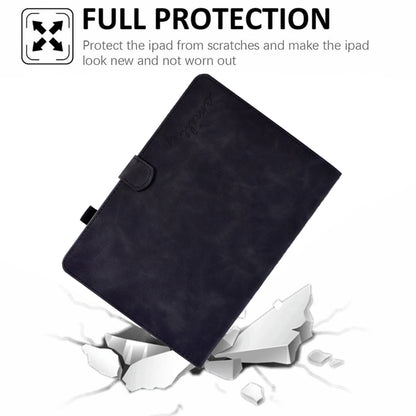 Black leather-style flip tablet case with protective flap and corner strap