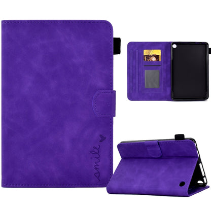 Purple leather-style flip tablet case with card slots and foldable stand