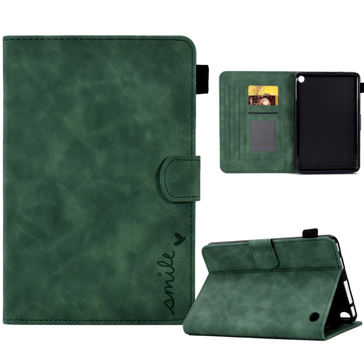 Green leather-style flip tablet case with card slots and viewing stand