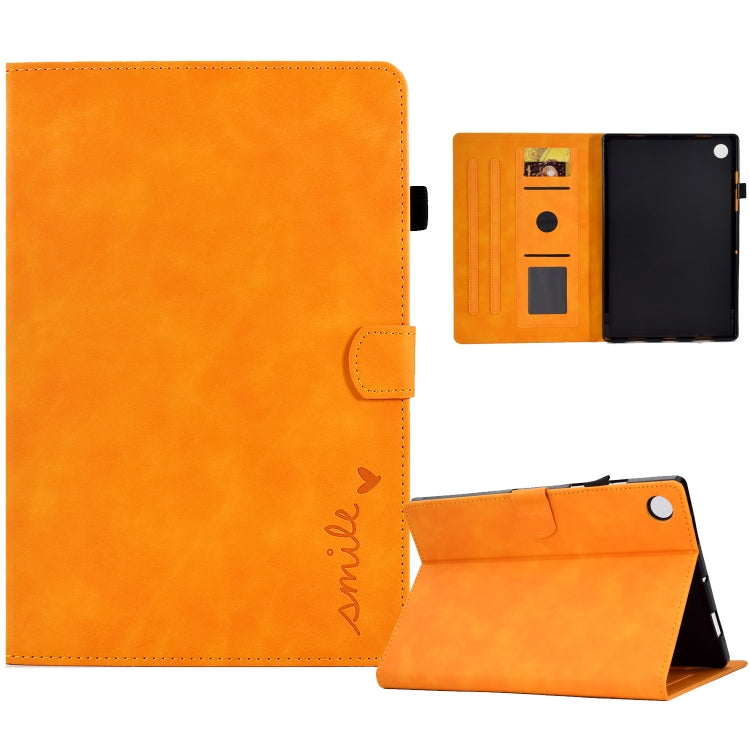 Orange folio tablet case with flip stand and front cover with camera cutout