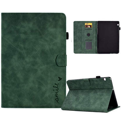 Green folio tablet case with flip stand and front cover with camera cutout