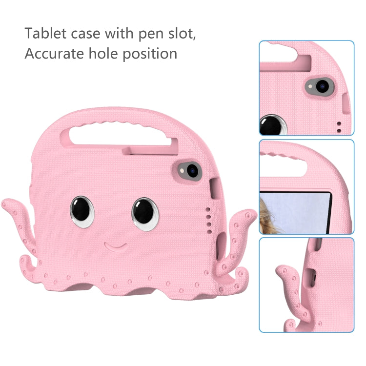 Pink octopus tablet case with hand strap and pen-slot cutout