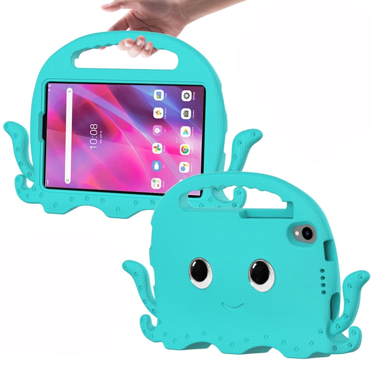 Glacial green octopus tablet case with handle and front viewing window