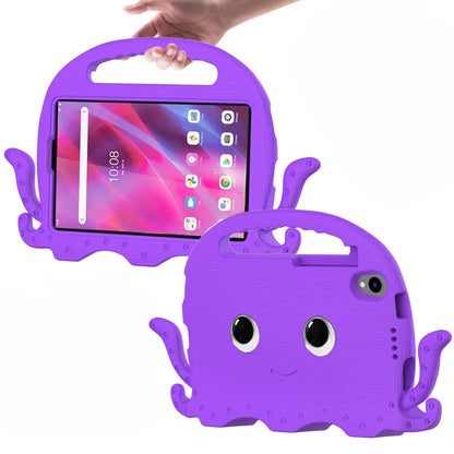 Purple octopus tablet case with handle and front viewing window