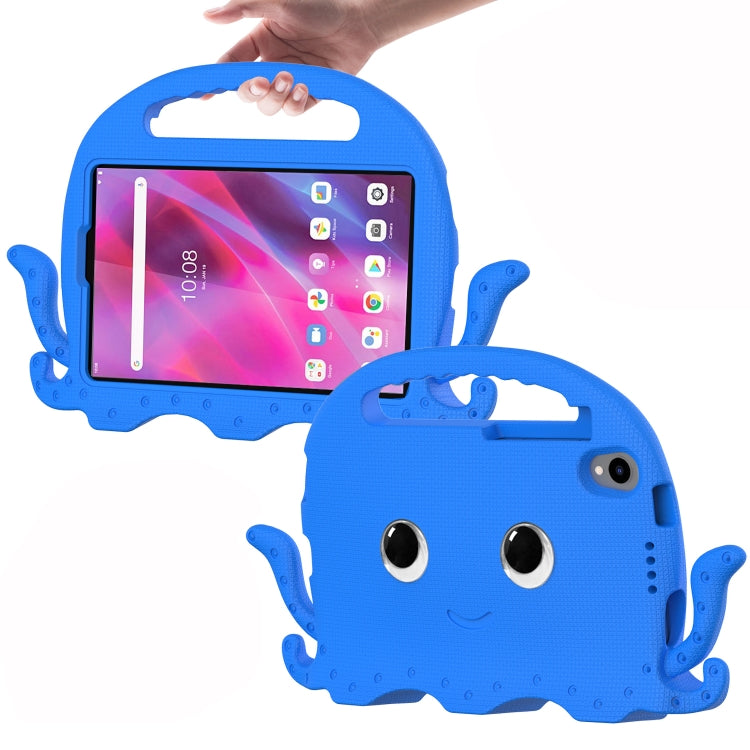 Blue octopus EVA+PC tablet case with carrying strap and front handle cutout