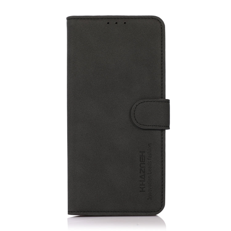 Black matte leather folio phone case with side strap and embossed brand text