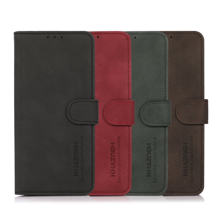 Four-color matte leather wallet phone cases: black, red, green, and brown with flip covers