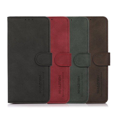 Four-color matte leather wallet phone cases: black, red, green, and brown with flip covers