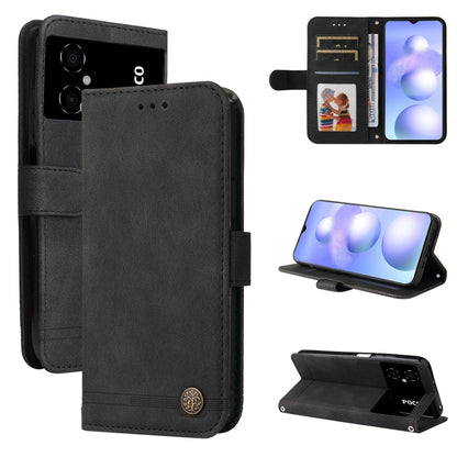 Skin Feel Life Tree Metal Button Leather Phone Case, For vivo Y02s, For vivo Y75 4G / S10e, For vivo Y77 5G, For Xiaomi Poco C40, For Xiaomi Poco M4 5G