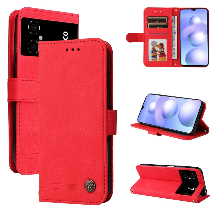 Skin Feel Life Tree Metal Button Leather Phone Case, For vivo Y02s, For vivo Y75 4G / S10e, For vivo Y77 5G, For Xiaomi Poco C40, For Xiaomi Poco M4 5G