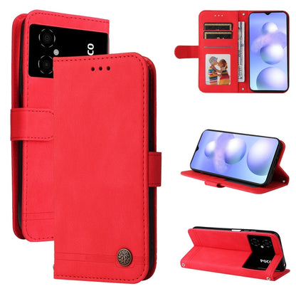 Skin Feel Life Tree Metal Button Leather Phone Case, For vivo Y02s, For vivo Y75 4G / S10e, For vivo Y77 5G, For Xiaomi Poco C40, For Xiaomi Poco M4 5G