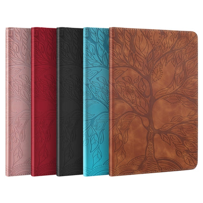Embossed leather tablet cases in multiple colors: pink, red, black, blue, brown
