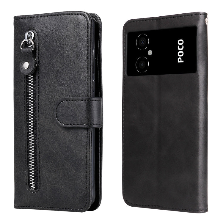 Zipper leather phone case with card holder, textured black finish