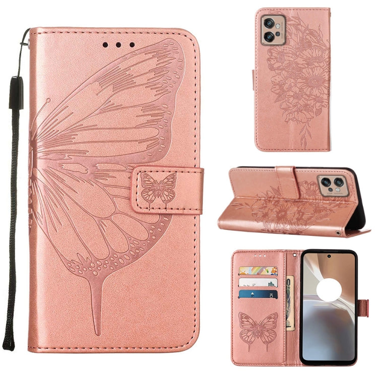Rose embossed butterfly flip leather phone case with card slots and stand cover