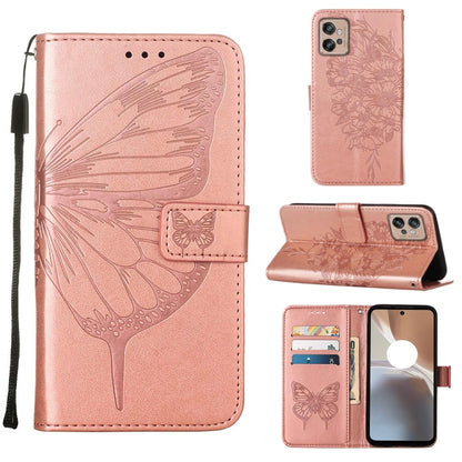 Rose embossed butterfly flip leather phone case with card slots and stand cover
