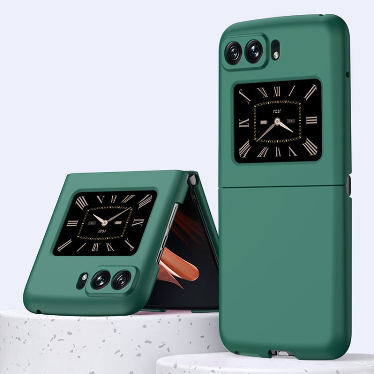 Forest Green PC phone case with clock dial design for Motorola Moto Razr 2022