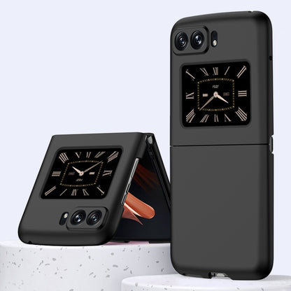 Black PC phone case with clock dial design for Motorola Moto Razr 2022