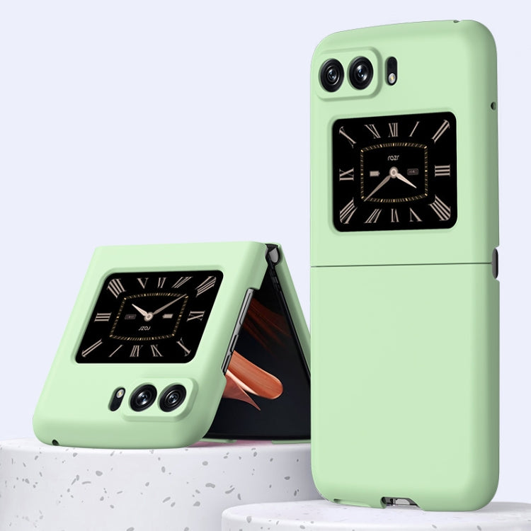 Mint Green PC phone case with clock dial design for Motorola Moto Razr 2022
