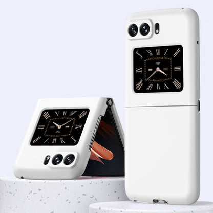 White PC phone case with clock dial design for Motorola Moto Razr 2022