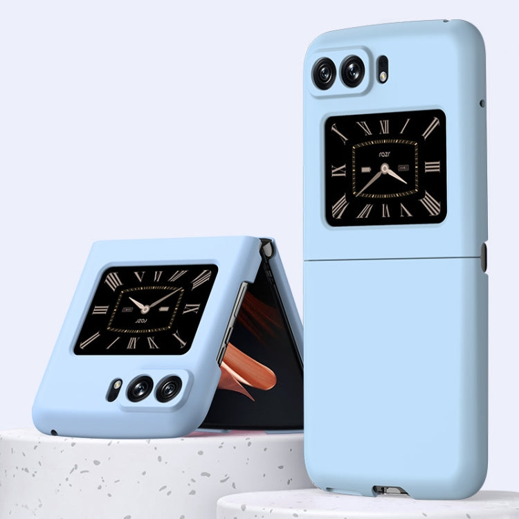 Sky Blue PC phone case with clock dial design for Motorola Moto Razr 2022